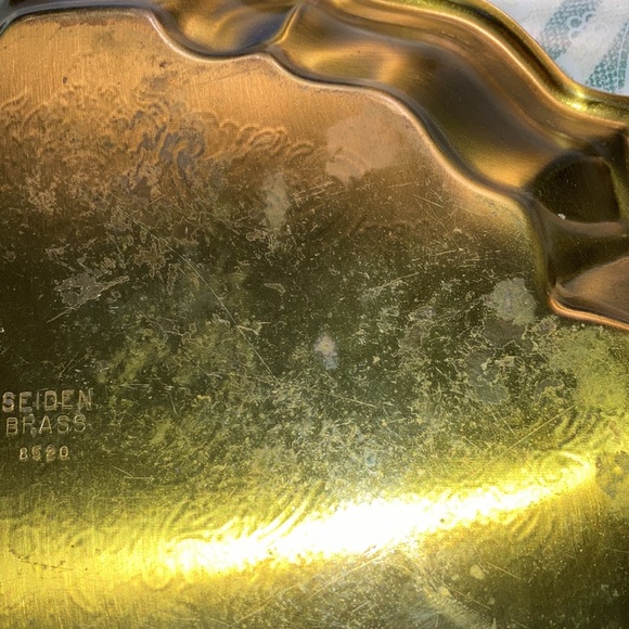 SEIDEN BRASS TRAY, appx. 11 x 14” w/ a little tarnishing, still beautiful.  $44 - Picture 9 of 10